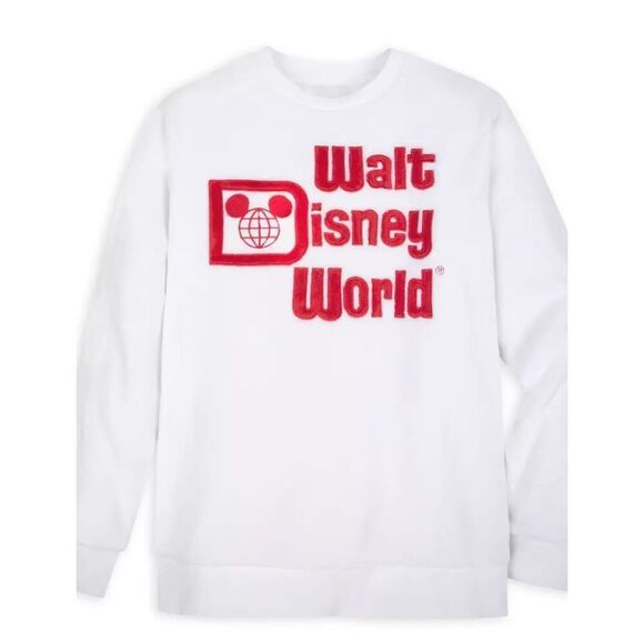 Walt Disney World size L white/ red minky sweatshirt Disney Parks - Picture 1 of 10